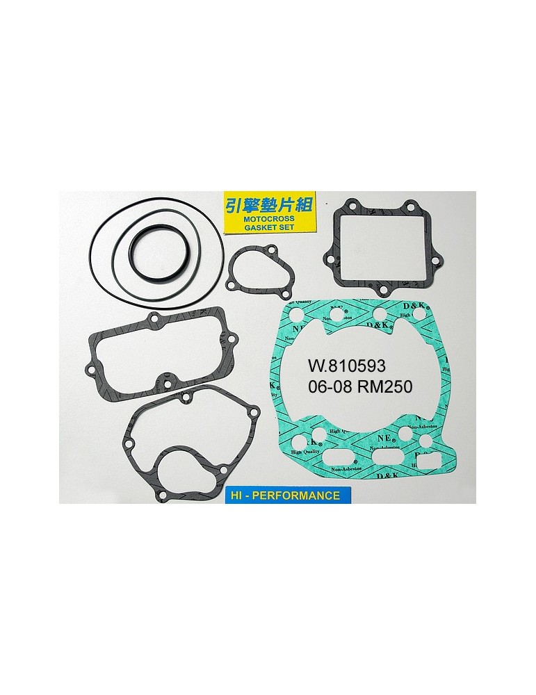 250 RM Pochette de joints haut moteur