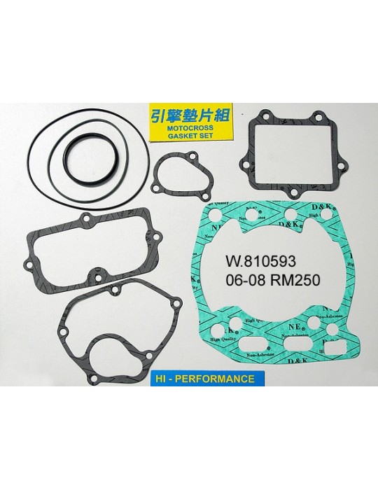 250 RM Pochette de joints haut moteur