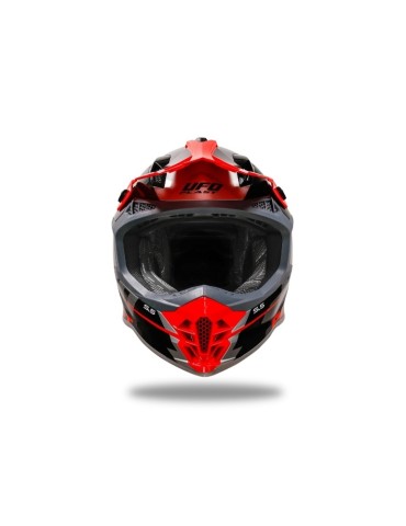 Casque motocross - UFO Intrepid Gris / Rouge 2