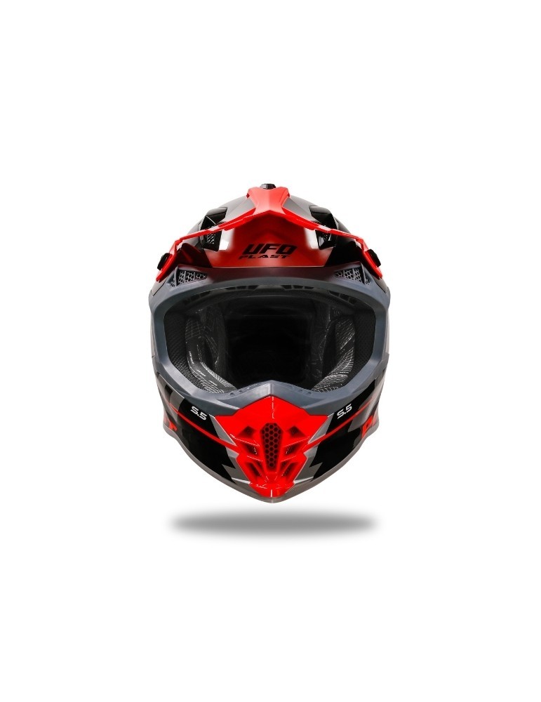 Casque motocross - UFO Intrepid Gris / Rouge