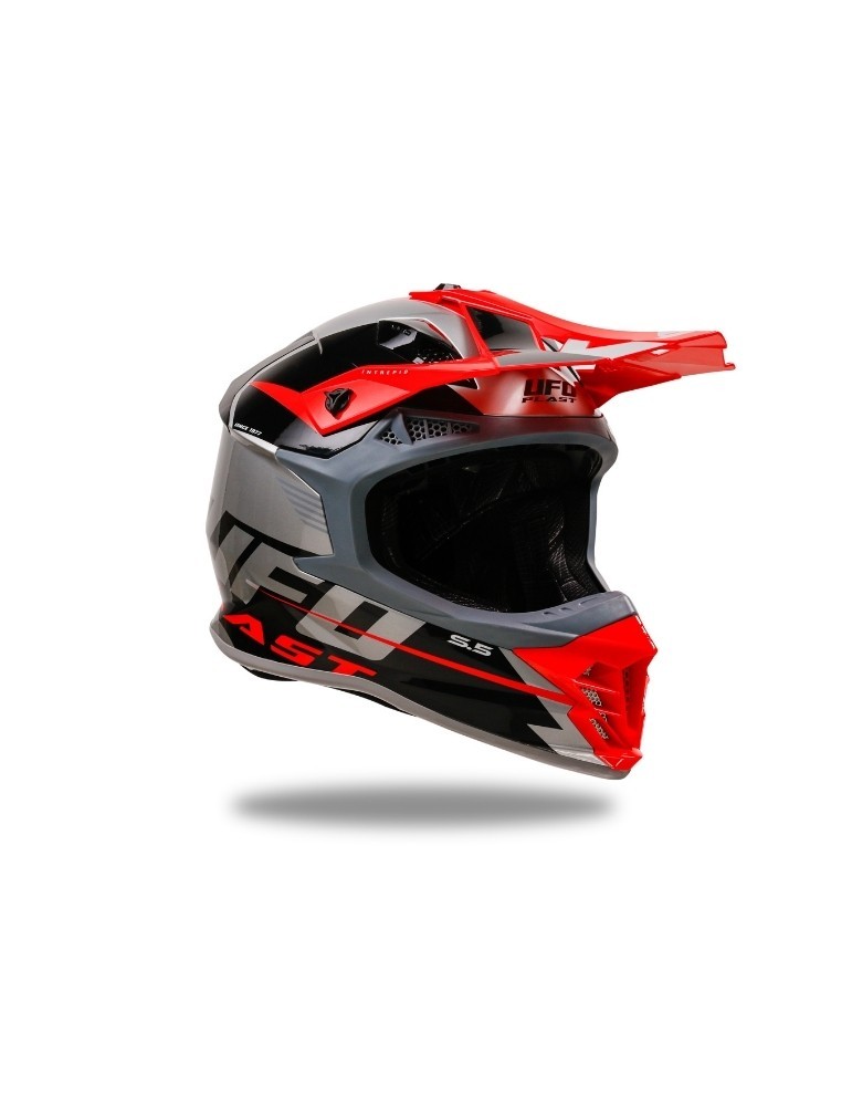 Casque motocross - UFO Intrepid Gris / Rouge