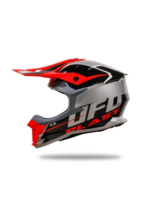 Casque motocross - UFO Intrepid Gris / Rouge
