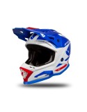 Casque motocross - UFO ECHUS Bleu / Blanc / Rouge