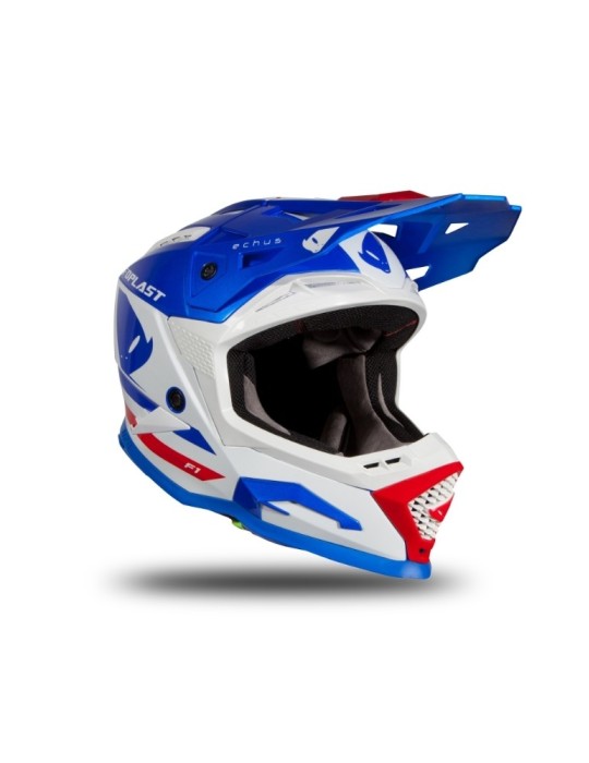 Casque motocross - UFO ECHUS Bleu / Blanc / Rouge