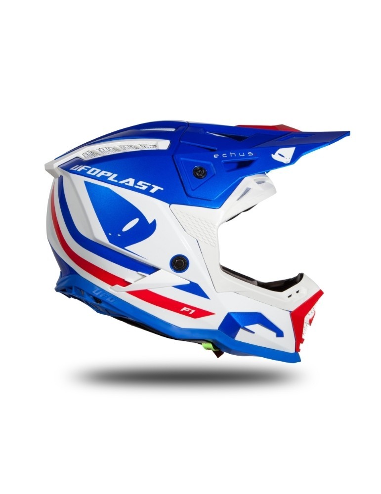 Casque motocross - UFO ECHUS Bleu / Blanc / Rouge