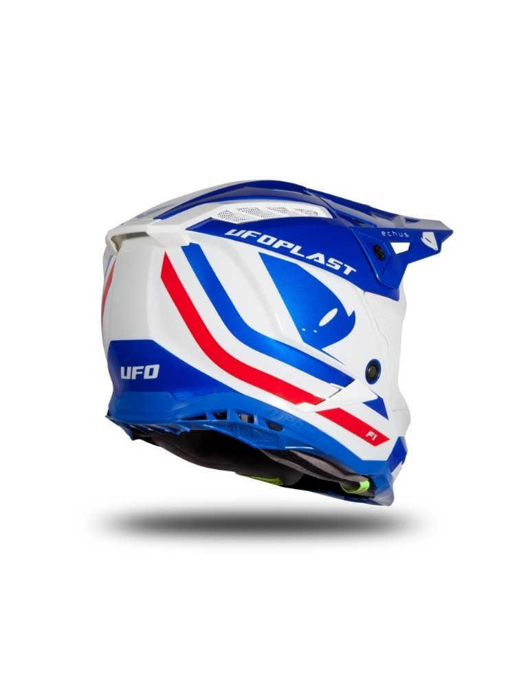 Casque motocross - UFO ECHUS Bleu / Blanc / Rouge