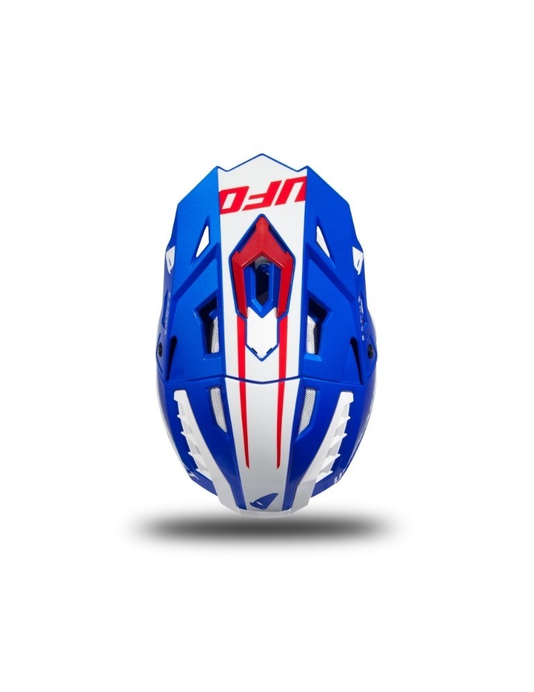 Casque motocross - UFO ECHUS Bleu / Blanc / Rouge