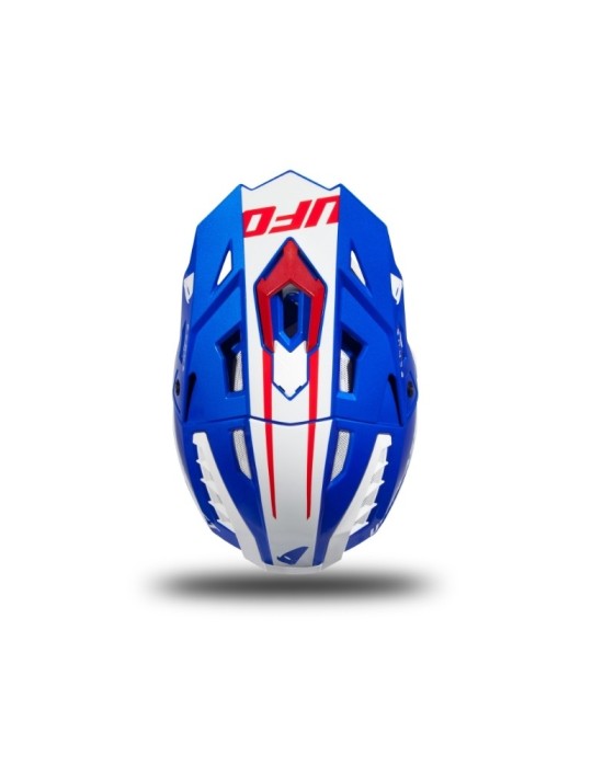 Casque motocross - UFO ECHUS Bleu / Blanc / Rouge