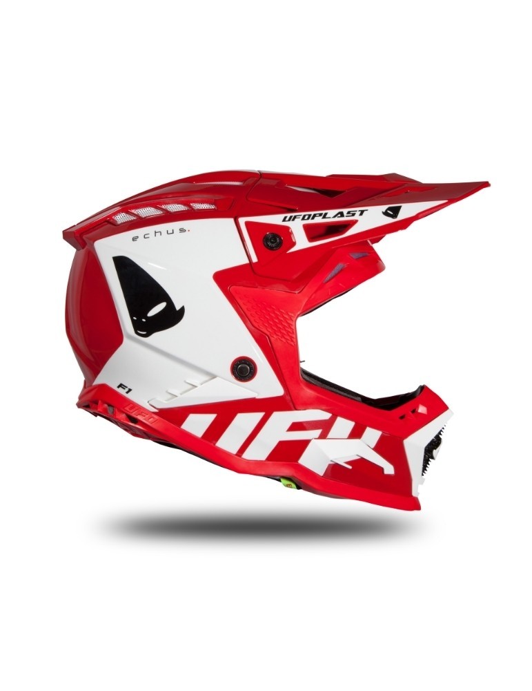 Casque motocross - UFO ECHUS Rouge / Blanc