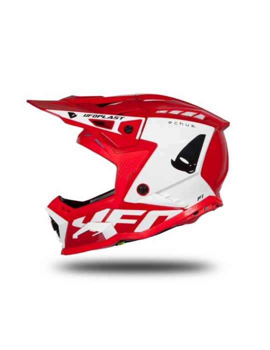 Casque motocross - UFO ECHUS Rouge / Blanc