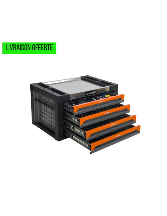 Servante portable Huttenberg 180 outils + clé dynamométrique