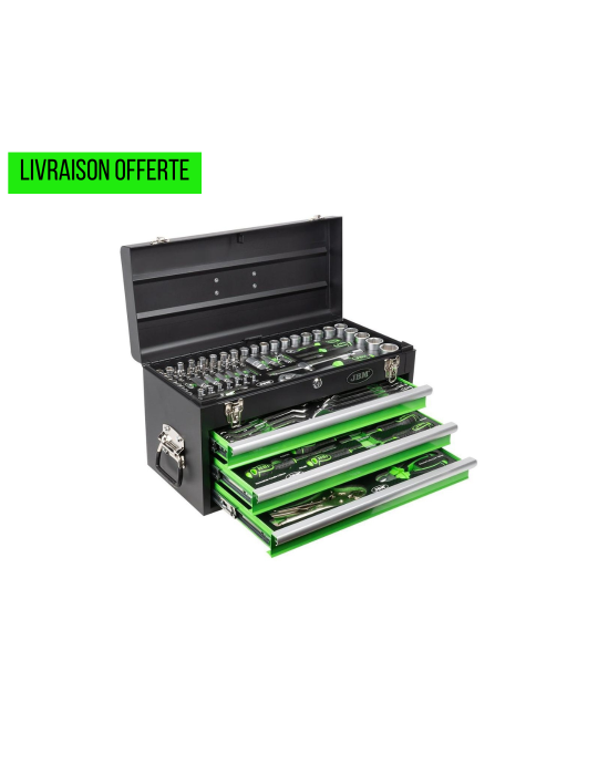 Mini Servante JBM Caisse à outils 143 outils 3 tiroirs